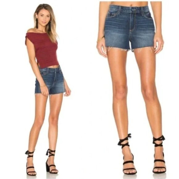 PAIGE Women's Denim Margot Shorts Raw Hem In Titus Destructed Wash Size 31 - Picture 1 of 12